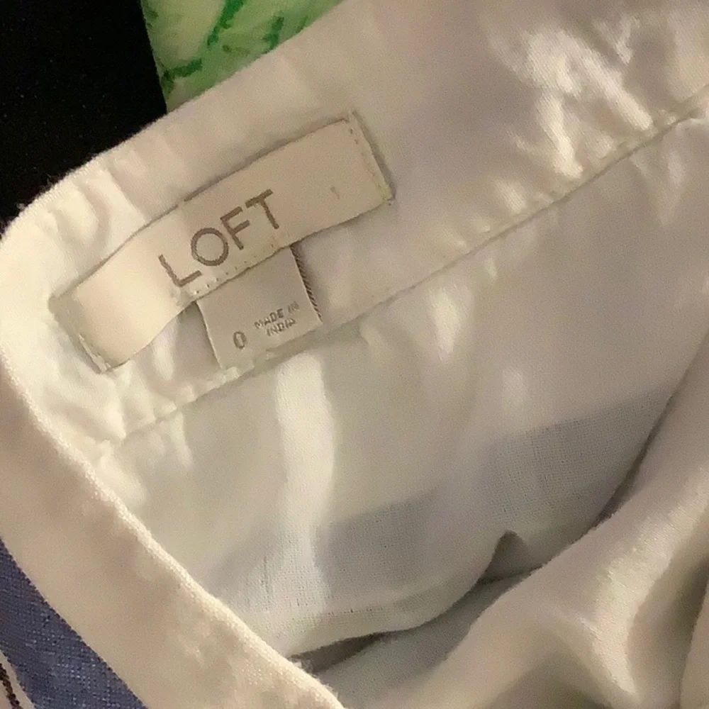 Ann Taylor Loft Striped Blue and White Ruffle Wrap Skirt Sz 0